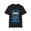 Just a Gamer Who Loves Anime and Ramen T Shirt Gaming Controller Graphic Tee