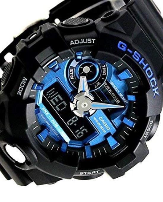 20 ATM Water Resistant Plastic Strap Watch for Men G-SHOCK Analog-Digital (GA-710-1A, GA-710-1A2, GA-710GB-1A) (GA-710-1A2 (Blue))