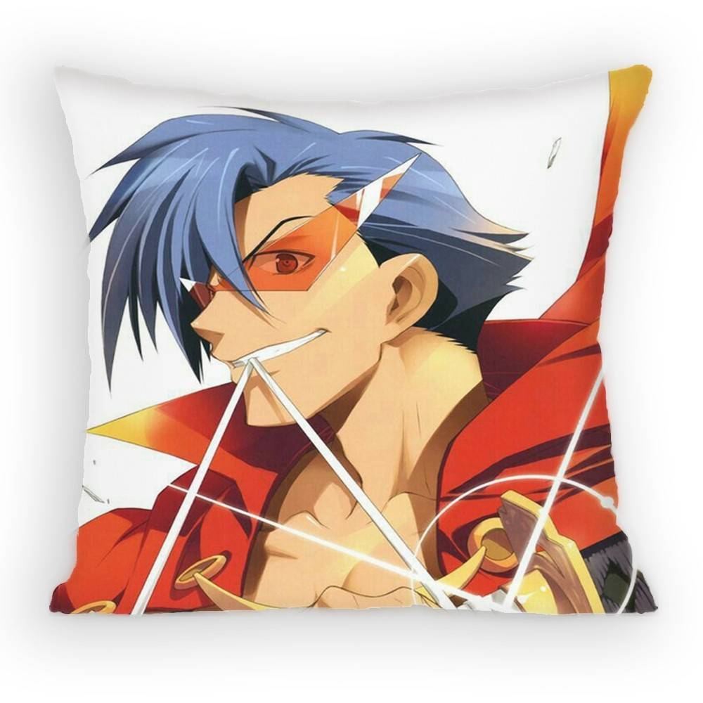Gurren Lagann Kamina Pillow Case Anti-dustmite Pillowcase Invisible zipper silky Sofa cushion cover for bedroom