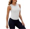 Women's Fashion Solid Color Sleeveless Round Neck Slim Fit Bottom Tank Top T-shirt Top