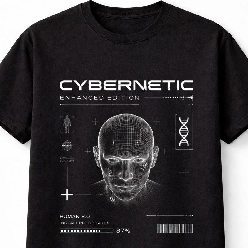 Cybernetic HuUnisex 20 TranshuUnisex Futuristic Y2K Unisex TShirt S