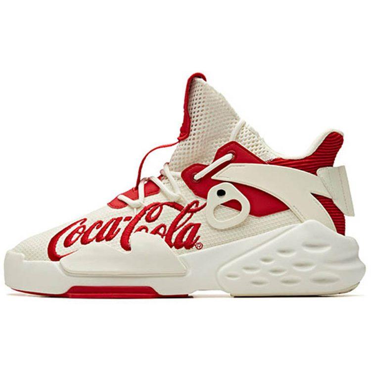 Coca Cola X Anta Bastard Slip Resistant Abrasion Resistant Low Top Skateboard Shoes Women's White Red 12928088S-11