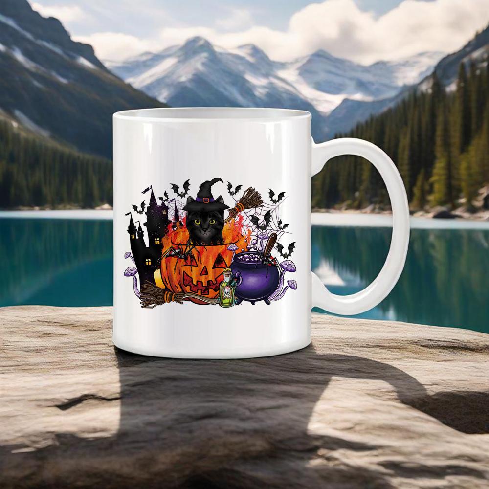 

Halloween Pattern Coffee Mug Cute Dwarf Mugs Pumpkin Themed Ceramic Cup Trick or Treat Breakfast Cups Daily Use Drinkware Tea 330ml