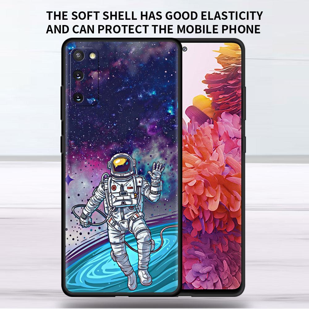Weiche Hülle für Samsung Galaxy Note 20 Ultra 10 Plus Lite A50 A70 A20 A40 A20e 9 8 A60 Funda Handyhülle Universum Cooler Astronaut