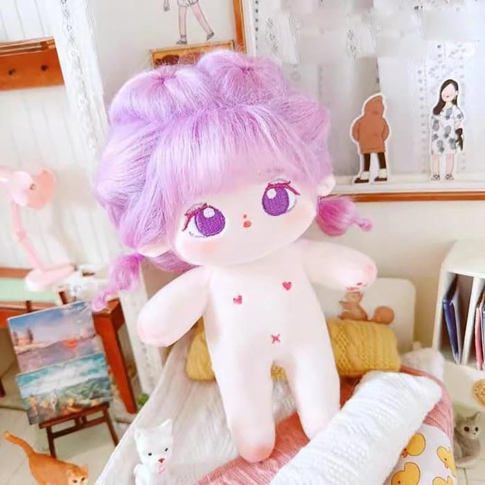 niannyyhouse 20cm Plush Doll Purple Black Hair (13-Skeletonless) Gray