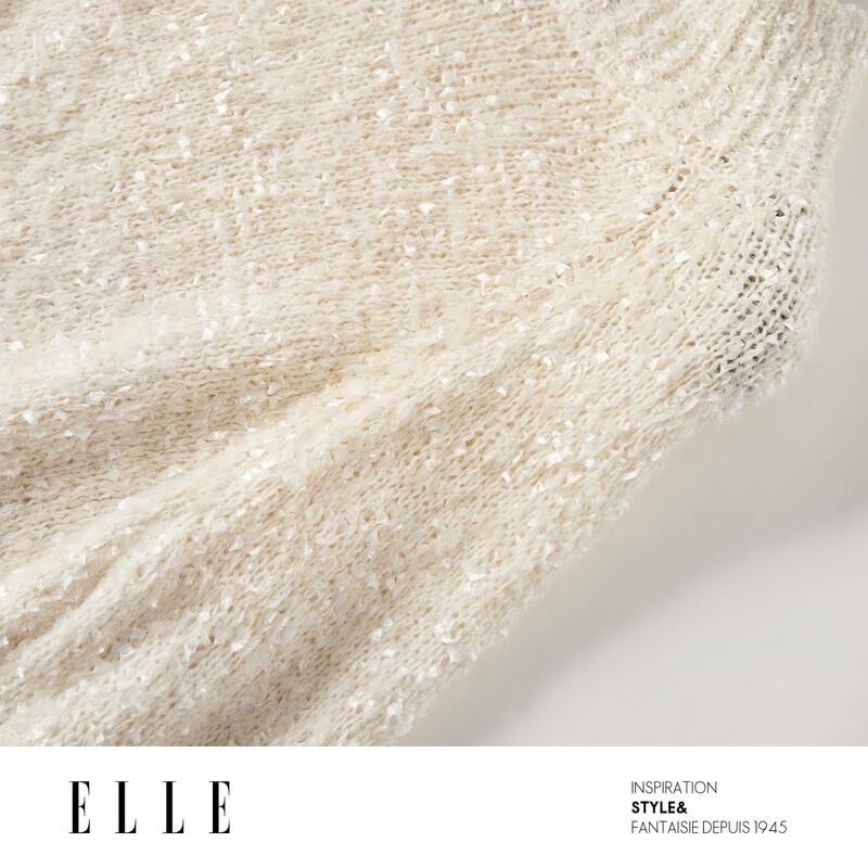 ELLE French Style Lambswool Semi-High Collar Sweater
