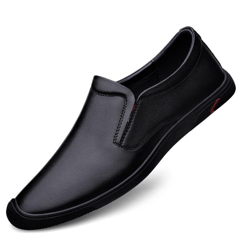 Men s British Style Cowhide Loafers: Business Casual Slip-On Driving Shoes 43 чёрный