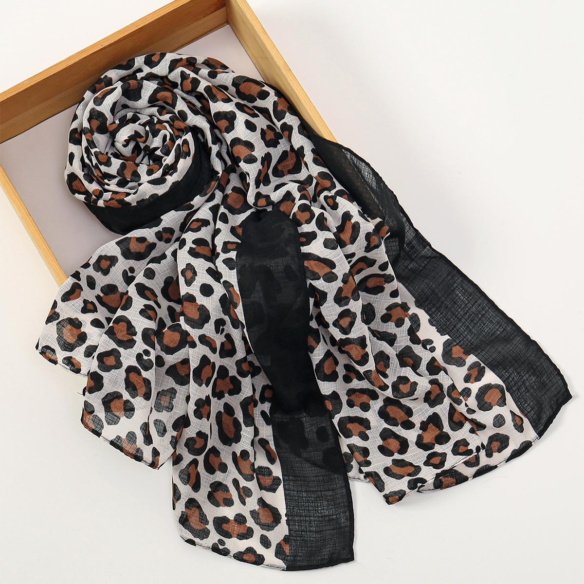 

Laven Leopard Print Hijab Soft Viscose Scarf Muslim Hijab Shawls Headscarf Foulard Femme Musulman Long Wrap Bandana 180*90cm
