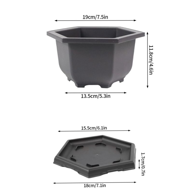 Macetas Rectangulares de Plástico para Plantas de Bonsái Cuadradas para Flores Balcón Jardín Patio Paisajismo Bandejas para Macetas de Bonsái Decoración del Hogar