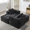 Comfortable Chaise Longue Sofa, No Assembly Required, Soft Sofa with Cushion, Side Pockets for Remote Control, Mobile Phone, Neat and Stylish, Black