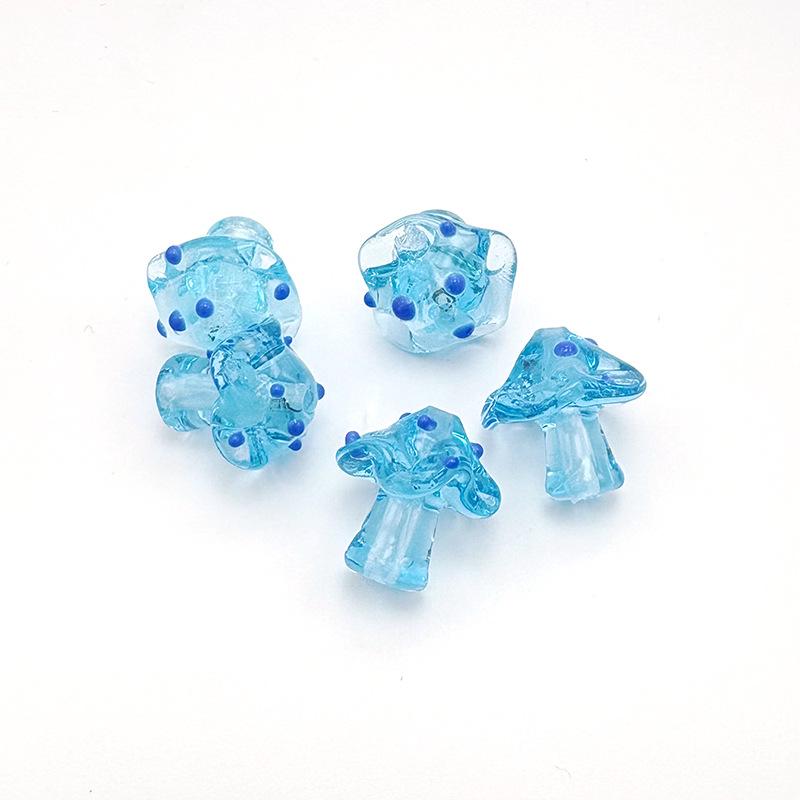 Red Umbrella Poisonous Mushroom Glass Beads for DIY Jewelry: Handmade Lampwork Beading Materials for Bracelets and Necklaces.