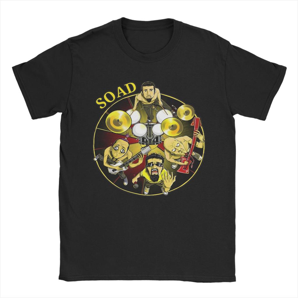 Novelty Punk Rock Band System Of A Down Tshirt Unisex Round Neck Short Sleeve Clothing  Cotton Summer Top Tee