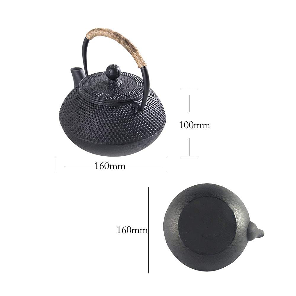 HwaGui Iron Teapot, 600ml, Induction Compatible, Direct Heat, Iron Kettle, Iron Supplement
