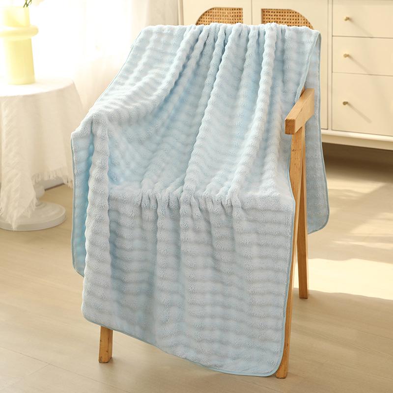 Quick-Dry Coral Fleece Bath Towel - Soft, Absorbent, Thickened for Home & Beach