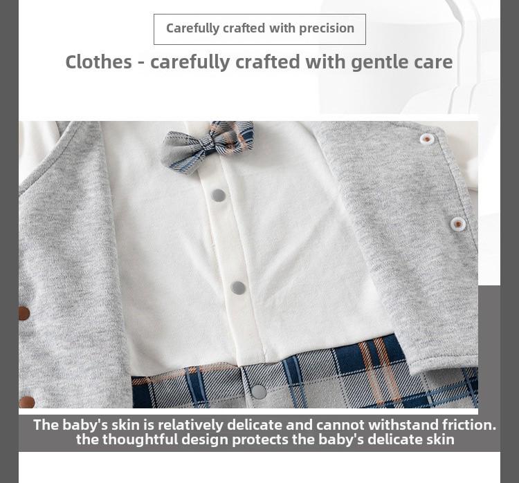 Długi rękaw męski kombinezon niemowlęcy na specjalne okazje (0-12m)