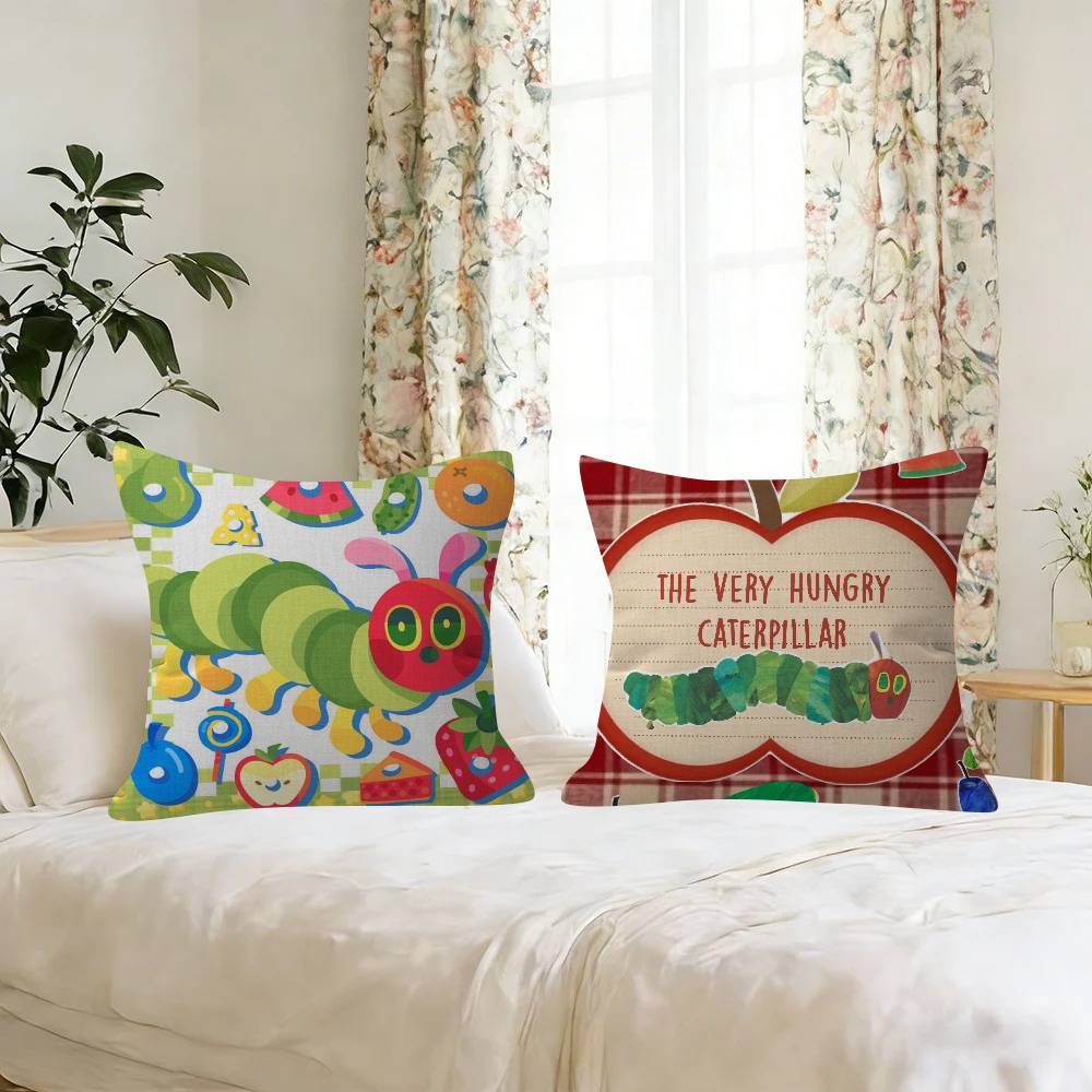 Cartoon The V-Very H-Hungry Caterpillar Pillow Cover Sofa Cushion Cover Home Room Decoration Children Gift