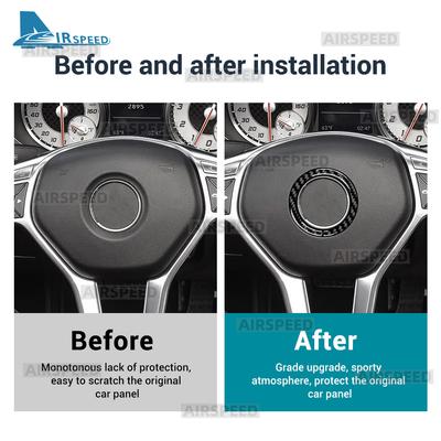 Real Soft Carbon Fiber Trim Sticker For Mercedes Benz SLK R172 2011 2012 2013 2014 2015 2016 Car Steering Wheel Center Panel