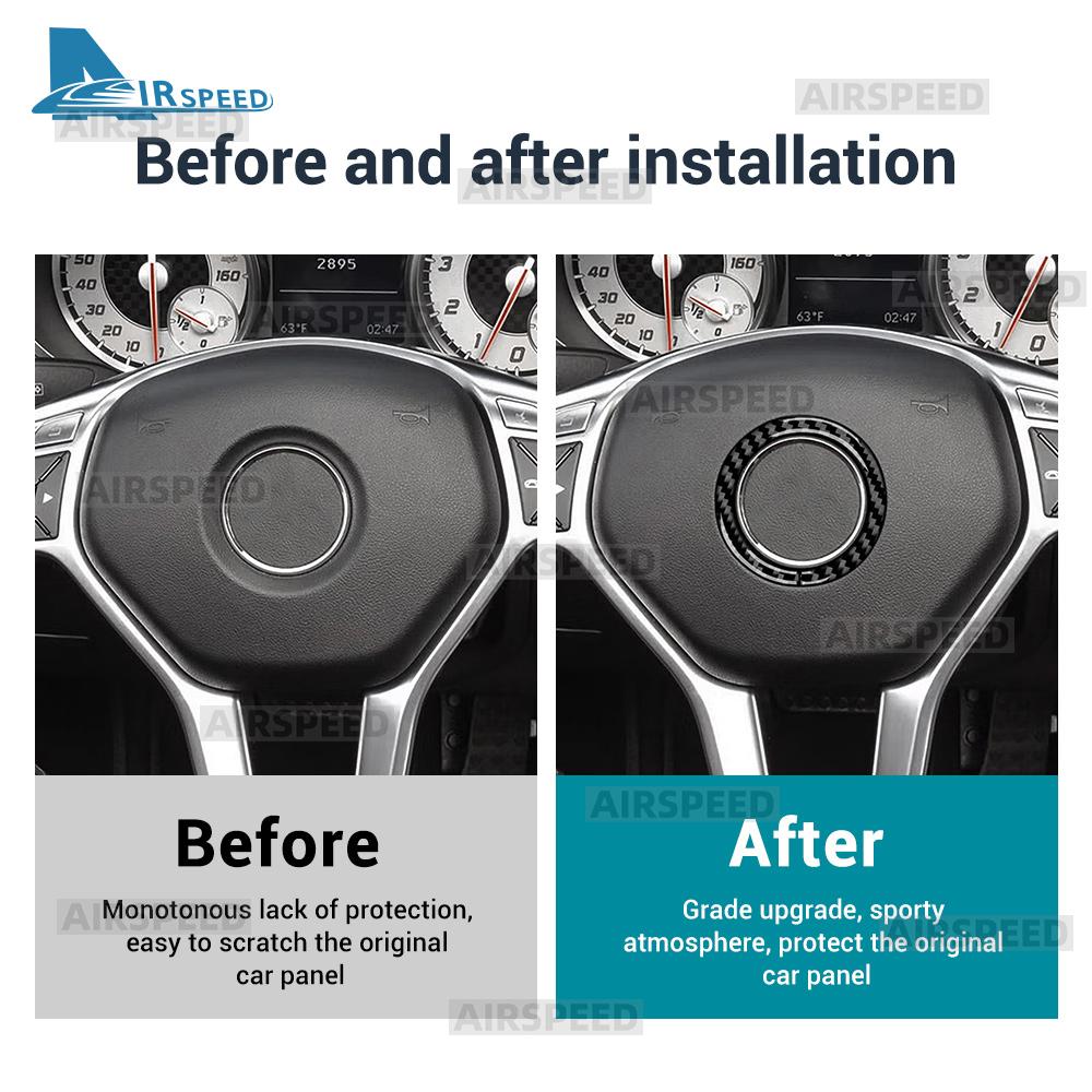 Real Soft Carbon Fiber Trim Car Steering Wheel Center Panel Sticker For Mercedes Benz SLK R172 2011 2012 2013 2014 2015 2016