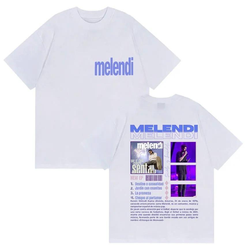 New Rap Singer Melendi Album Tour Summer Items for Unisex Unisex Hiphop Pop Fans Short Sleeved Casual Cotton Tshirt Street Wear