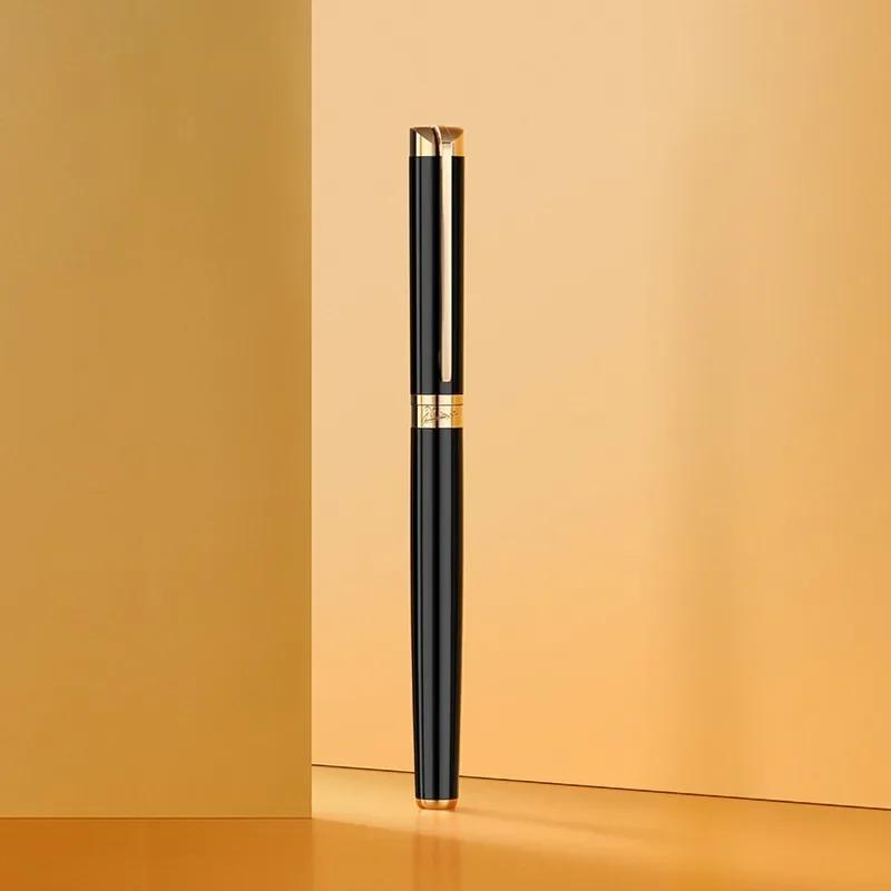 Pimio 82 Series Fountain Pen 10K Gold M Nib High end Luxury Pen Business Office School Supplies Stationery PK JINHAO (Black,F(10K Gold Nib)) чёрный
