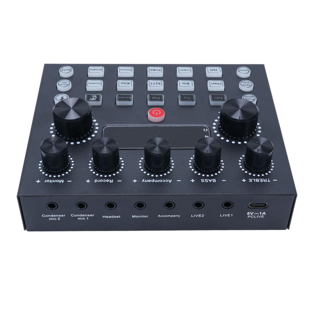 Live Sound Card Mixer Noise Reduction 16 Sound Effects Podcast Sound Interface with DJ Mixer Effects