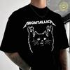 Funny Cat Meowtallica Cat Rock Music T-shirt Moto Male Brand Tee Men Summer T Shirts Casual Hig