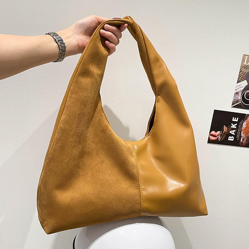 Autumn Vintage Shoulder Bags Large Capacity Patchowrk Commuting Dumling Bags Luxury Women Tote Bags Ladies Fashion Handbags