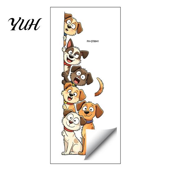 Cartoon Cat or Dog Wall Art Cute Cats/Dogs Stickers, Waterproof PVC Decals, Peel And Durable Outdoor Window Decals Stick Decorative Murals for Nursery