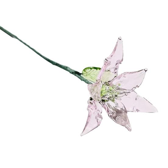 Ručně foukaná skleněná květinová dekorace s drátěným stonkem, ručně vyráběná figurka s barevnou glazurou, květinová váza, ozdoba do domácího obývacího pokoje, na kancelářský stůl