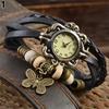 Watch for Women Women Retro LeatherWinding Bracelet Leaf Pendant Watch  Dial Design Leather Strap Accessories for Women
