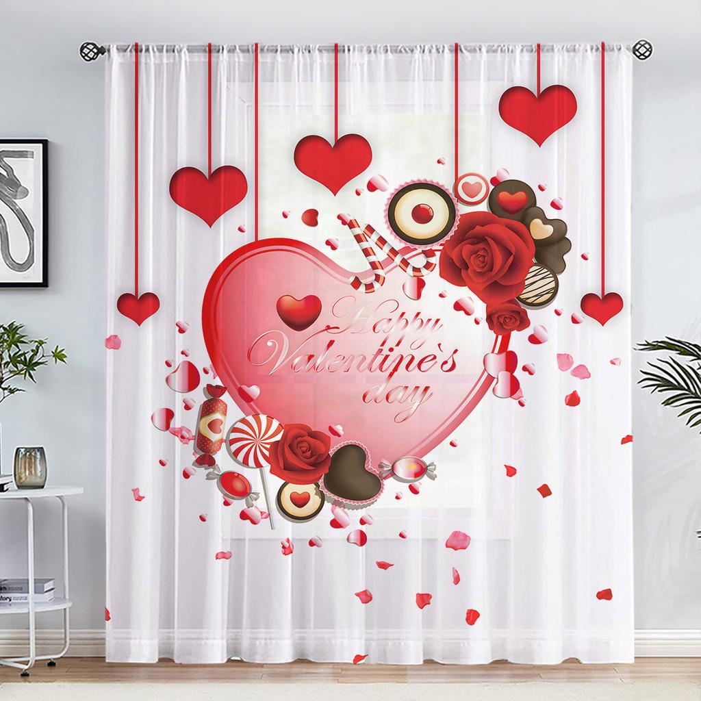 Valentine's Day Red Rose Flower Shower Curtain Waterproof Polyester Landscape Curtains Bathroom Shower Curtain And Rug Sets