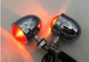 HWT 4 Pcs Black Universal Type Retro American Amber Orange for Hiro World Trade Bike Bullet Turn Signals (Black)