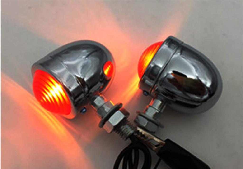 HWT 4 Pcs Black Universal Type Retro American Amber Orange for Hiro World Trade Bike Bullet Turn Signals (Black)