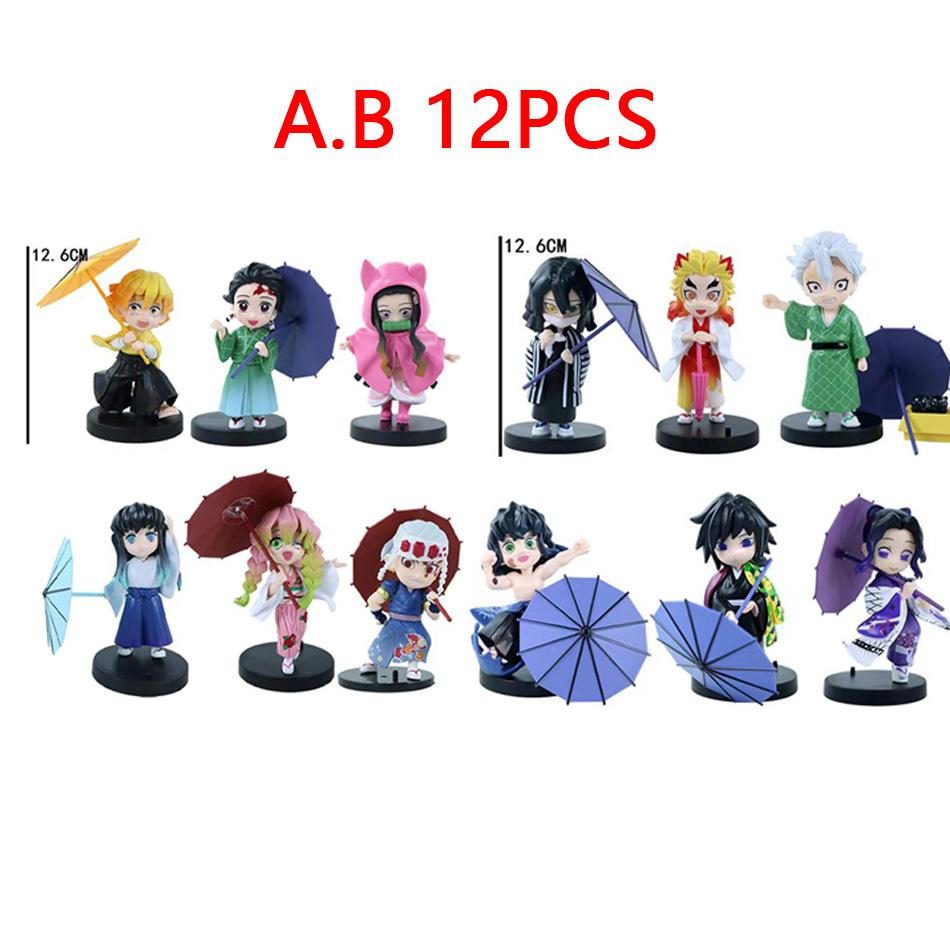 Anime Genuine Demon Slayer Action Figure Plum Rain Series Kochou Shinobu Tomioka Giyuu Kanroji Mitsuri Mystery Box Toy Gift