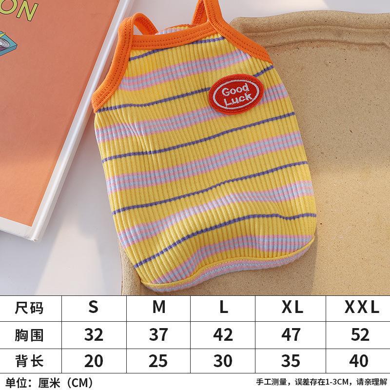 Pet Spring Thin Striped Vest Cat Breathable Sunscreen Vest Teddy Small Dog Top Dog Clothes for Small Dogs