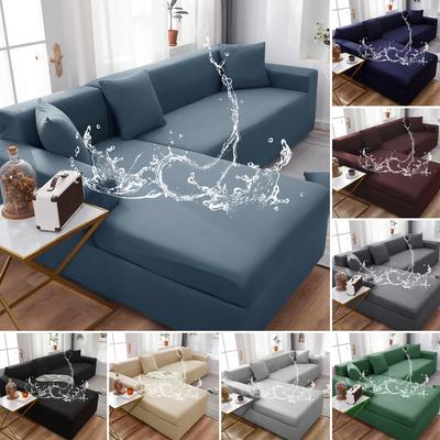 Elastic Waterproof Sofa Cover Dust -Proof Solid Color 1 /2 /3 /4 -Seater Corner Couch Covers Living Room Couch Set For Pets Kids