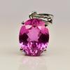 Pink Sapphire 22 Ct Natural Oval Pendant 925 Sterling Silver Necklace