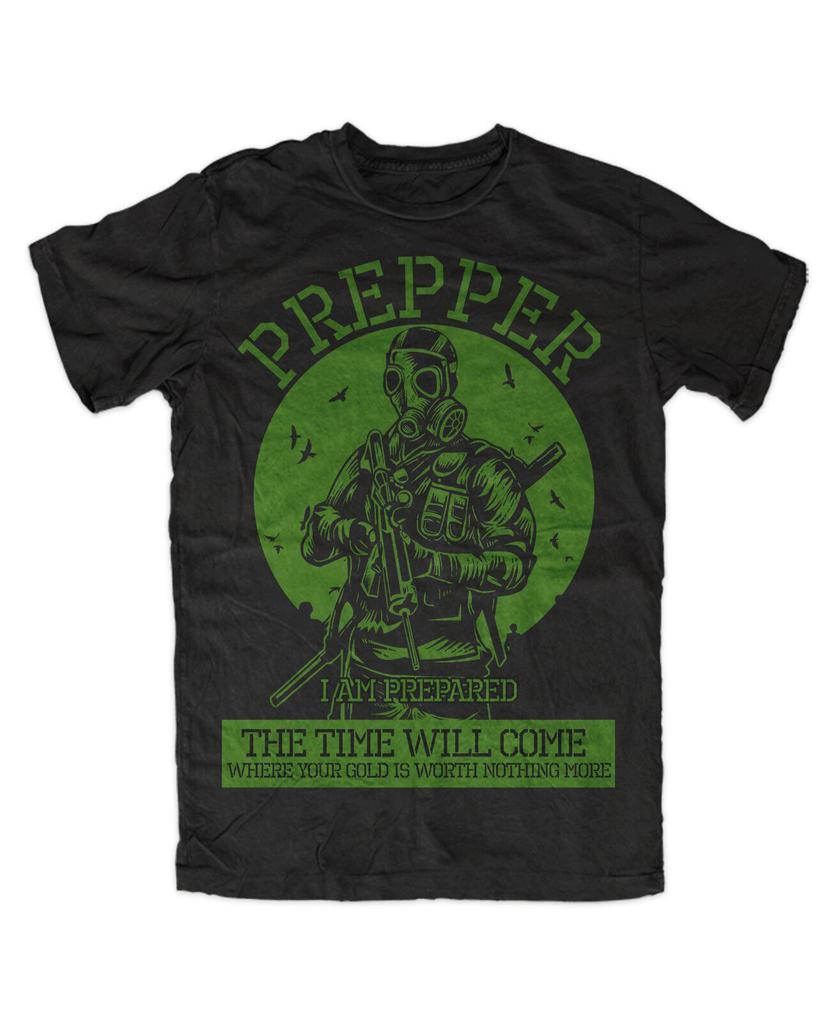 Prepper T Shirt Apocalypse Survival Protection Disaster Crisis Zombie Hunting Hunt