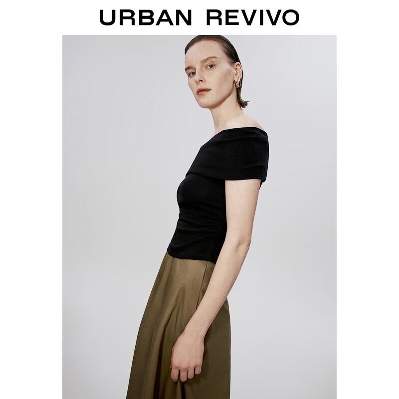 UR Women's Slim Fit Pleated T-Shirt