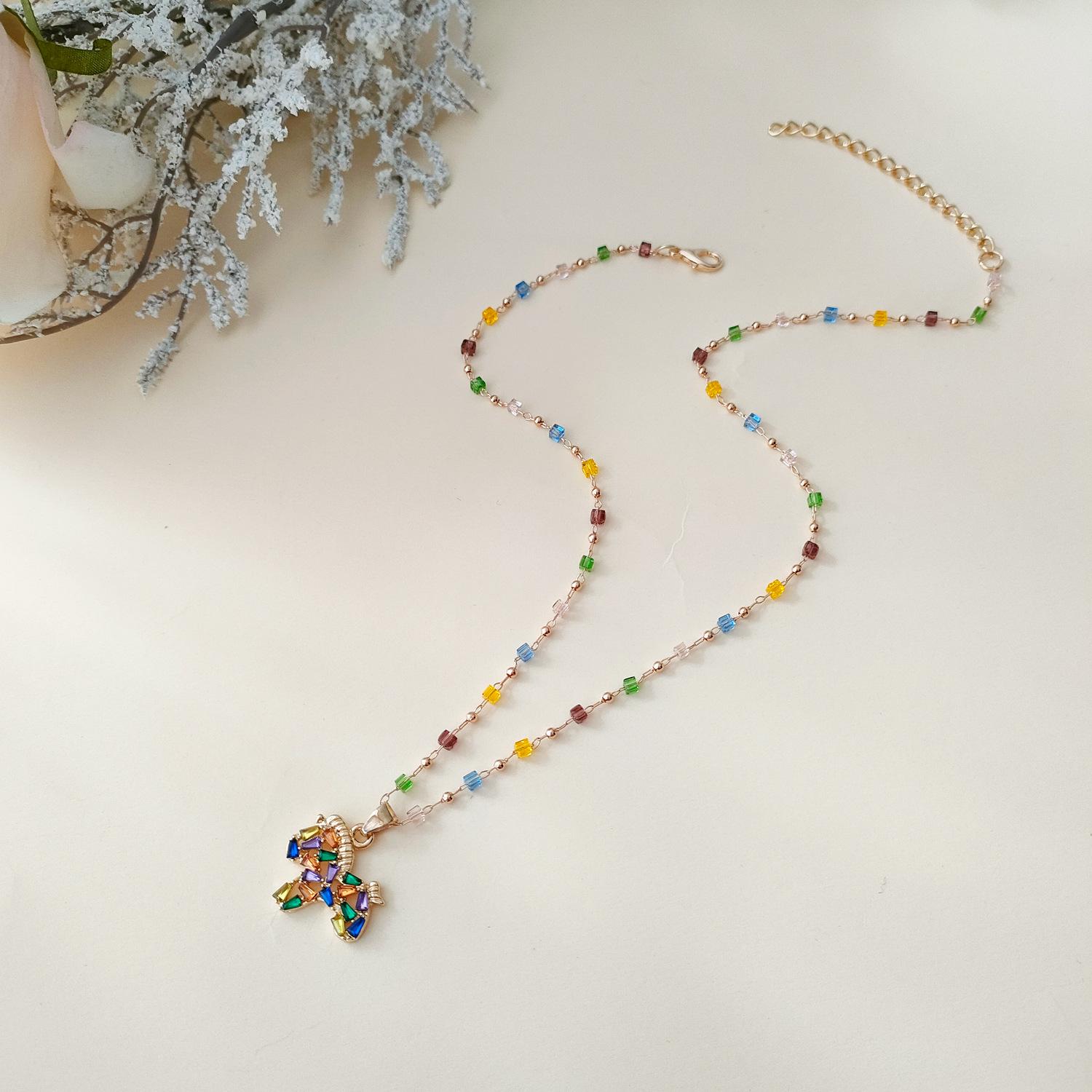 Dopamine Rhinestone Little Horse Necklace - Versatile Spring/Summer Design for Women