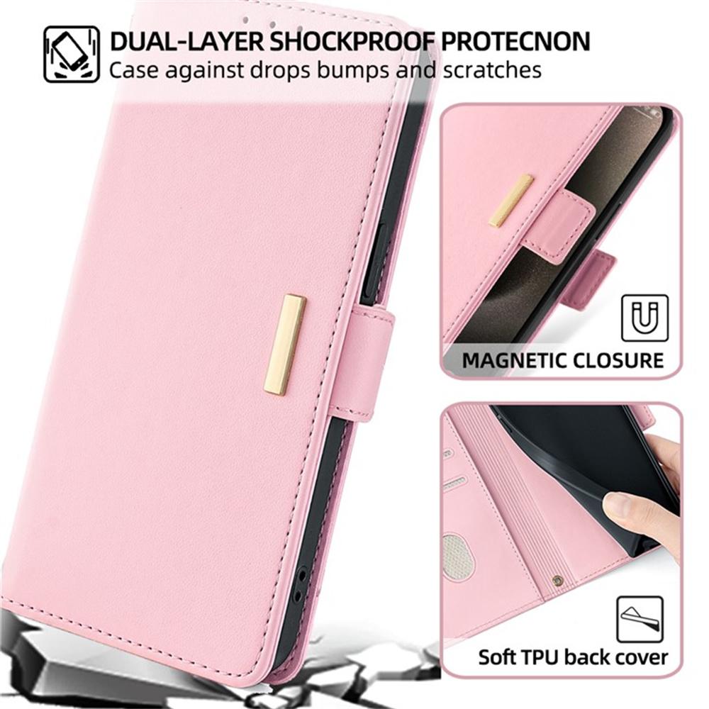 For iPhone Air Case PU Leather Wallet Stand Phone Cover with Crossbody Shoulder Strap
