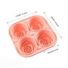 New 3D Rose Silicone Ice Mold with Lids 4 Holes Ice Making Molds Easy To Demold Large Size Ice Cube Tray Bar Accessories