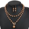 Collana di Perle Europee e Americane Catena da Collo Regolabile, Catena Lunga Multicolore per Maglione