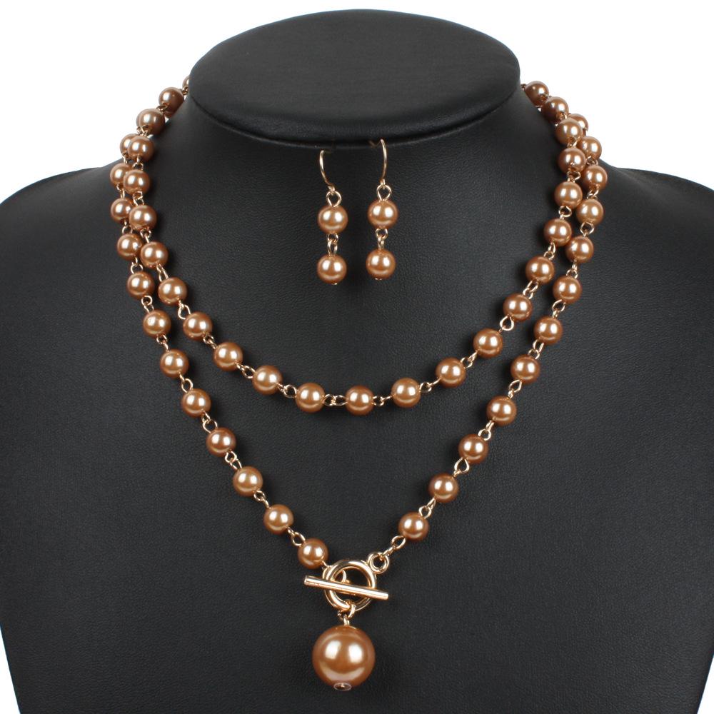 Collana di Perle Europee e Americane Catena da Collo Regolabile, Catena Lunga Multicolore per Maglione