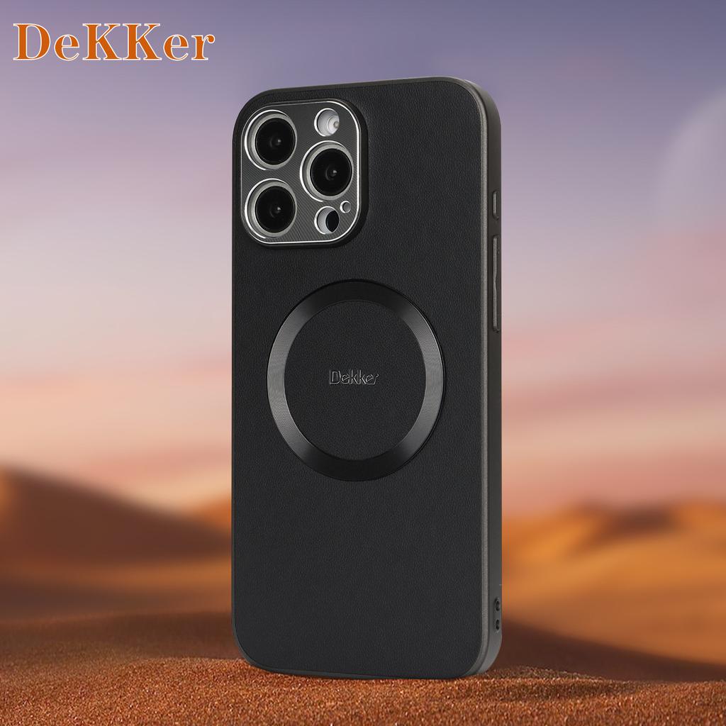 Plain Leather Magnetic Mobile Phone Case for iPhone16PROMAX Anti-drop 14/13/12 Wireless Charging Leather Pattern Case