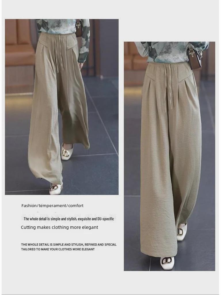 Women's Slim Ice Silk Wide-Leg Yamamoto Pants - Spring/Summer Collection