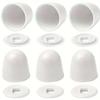6pcs Universal Toilet Bolt Caps, Round Plastic Push-On Toilet Bowl BoltCaps Covers, With Extra Washers For Easy Installation