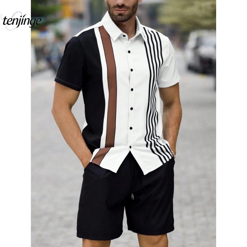 

2025 Новая мужская футболка с коротким рукавом и шорты Командная летняя повседневная мода Мужская футболка с коротким рукавом Пляжная вечеринка у бассейна Мужские повседневные шорты