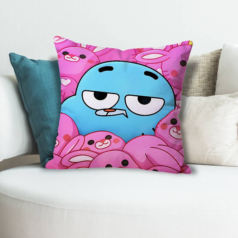 Cartoon AAmazing World GGumball Various Sizes Square Pillow Case For Car Home Bedchamber Decor Custom Valentine gift