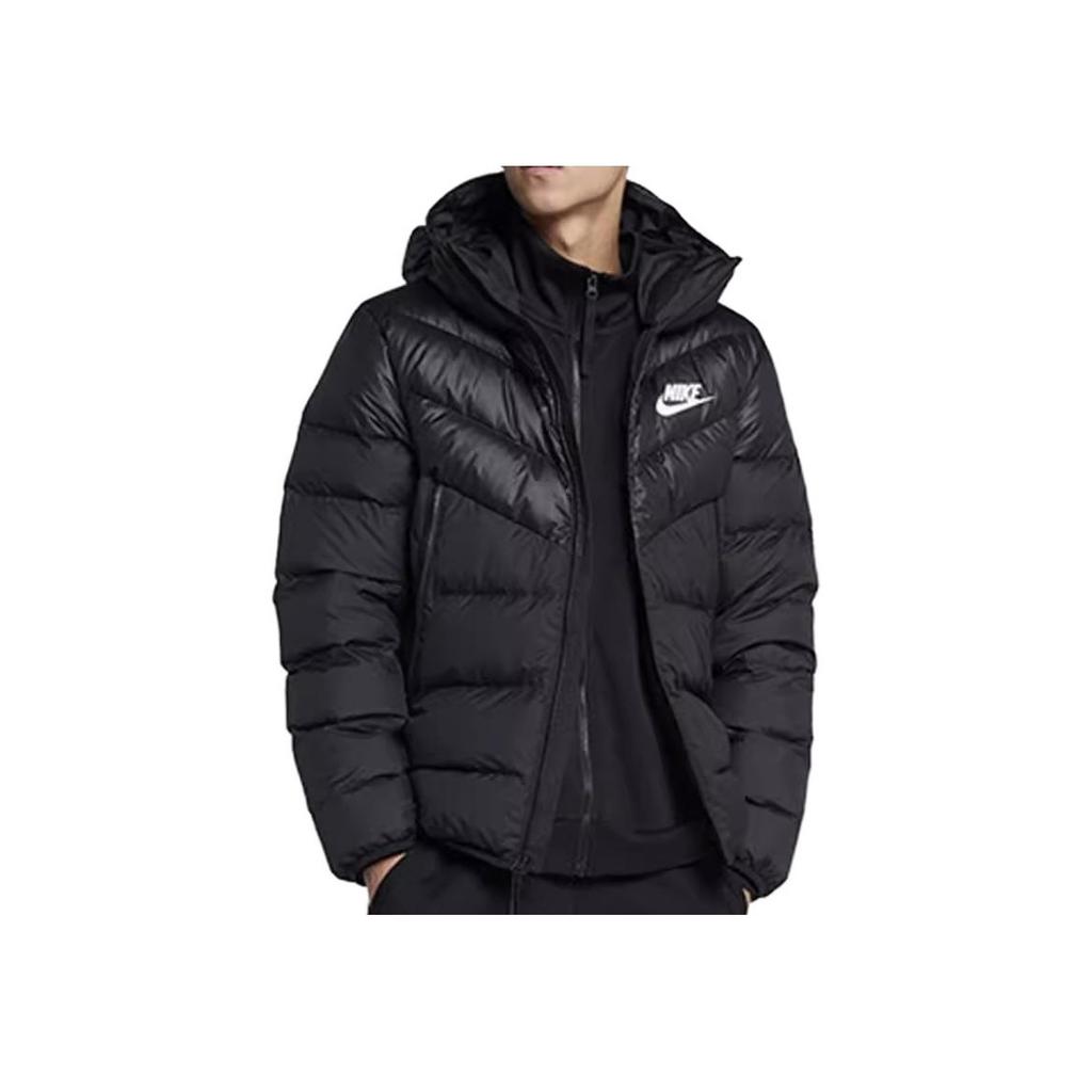nike sportswear windrunner down fill men's hooded jacket black